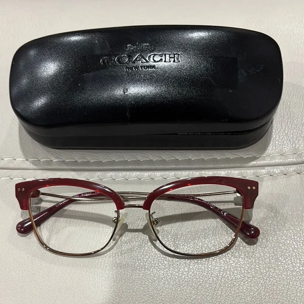 COACH HC5104B 9331 Burgundy Rose Gold Womens Cat Eye Eyeglasses 51-17-140
